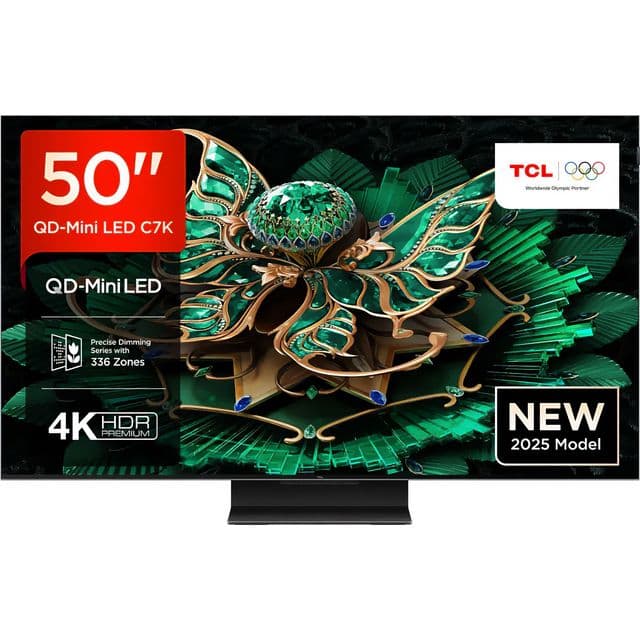 TCL C7L 50" 4K Ultra HD QLED Smart Google TV [2025] - 50C7K-UK