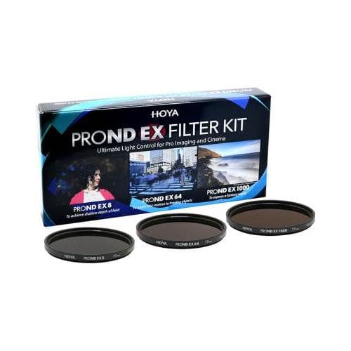 Hoya PRO ND EX Filter Kit. Filter size: 62 mm Filter type: Neutral density camera filter Coating: No coating. Quantity per pack: 3 pc(s). Product colour: Black