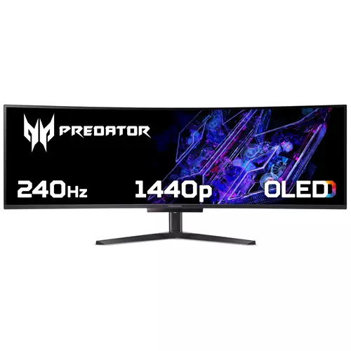 Acer X Predator X49X curved ultra-wide QD-OLED gaming monitor - 49" 32:9 QD-OLED 1800R curve Double Quad HD 240Hz 0.03ms AMD FreeSync Premium DisplayHDR 400 True Black HDMI DP & USB-C 124.5 cm (49") 5120 x 1440 pixels Dual QHD OLED 0.0