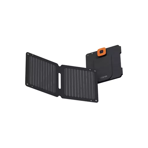 Xtorm SolarBooster 14W - Foldable Solar Panel. Charger type: Outdoor Power source type: Solar Charger compatibility: Universal. Maximum output voltage: 5 V. International Protection (IP) code: IPX4 Product colour: Black