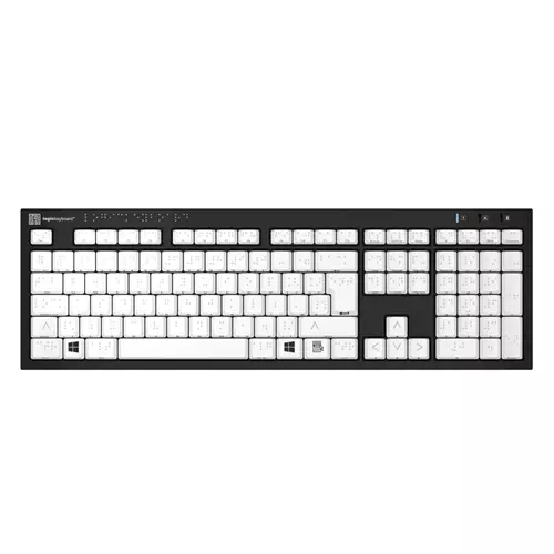 Logickeyboard LKB-BRAILLE-BJPU-UK Full-size (100%) Wired USB Scissor key switch QWERTY Black White
