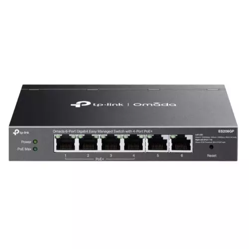 TP-Link Omada ES206GP network switch Managed Gigabit Ethernet (10/100/1000) Power over Ethernet (PoE) Black