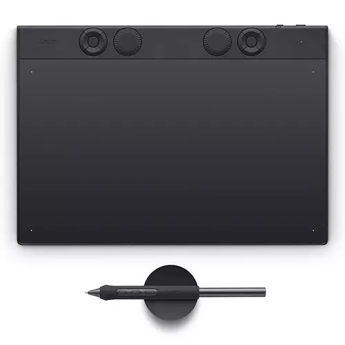 Wacom Intuos Pro Medium 2025. Working area: 263 x 148 mm Device interface: USB/Bluetooth Tablet input type: Pen. Aspect ratio: 16:9. Cable length: 1.8 m. Product colour: Black. Battery life (max): 16 h