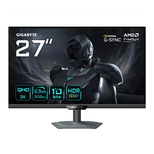 GIGABYTE G27Q20 27 QHD Gaming Monitor - 2560 x 1440 200Hz 0.5ms 350 cd/m G-Sync Compatible FreeSync Premium HDR10 HDMI 2.0 Displayport 1.4