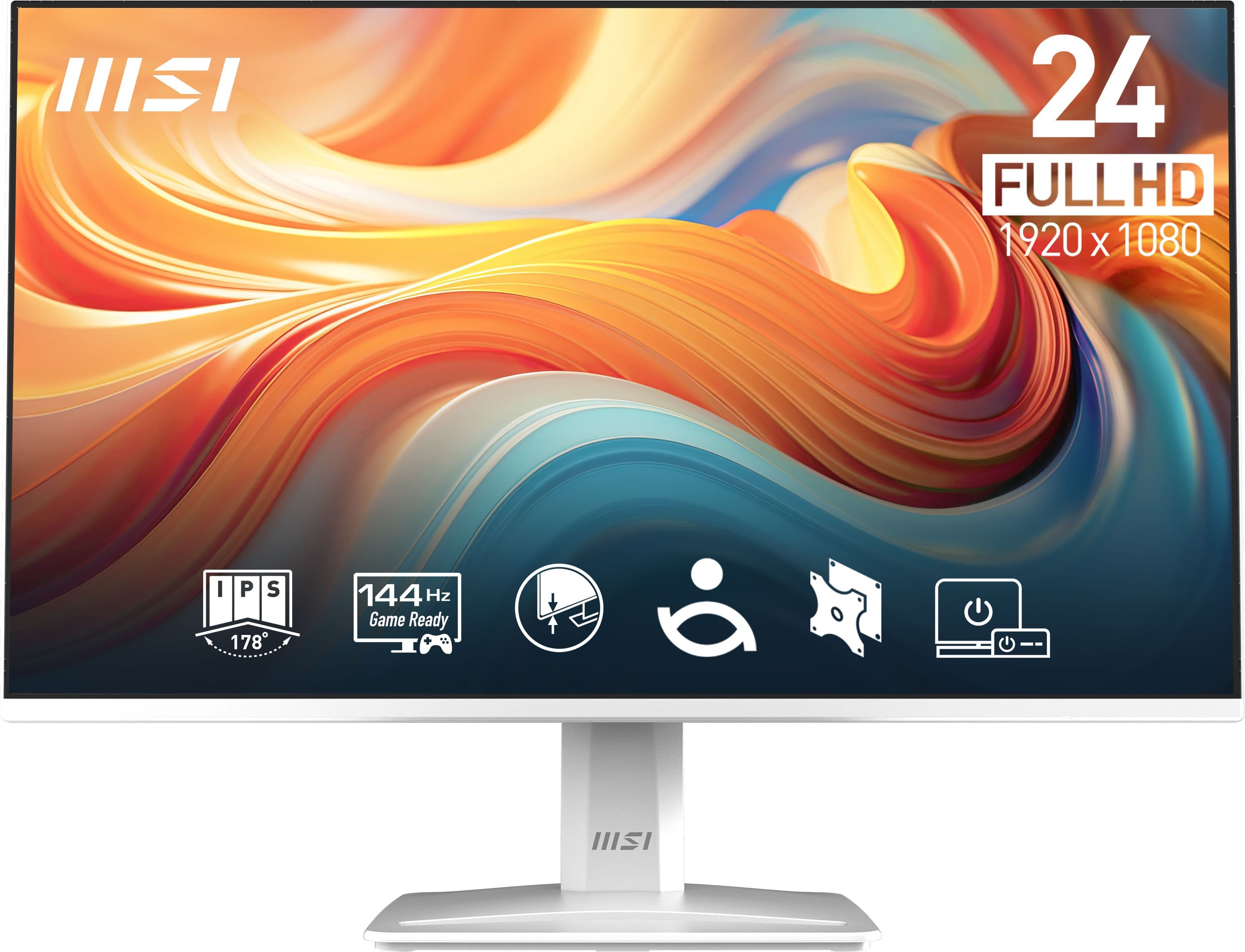 MSI Pro MP243W E14 23.8" Full HD 144Hz Monitor - White, White