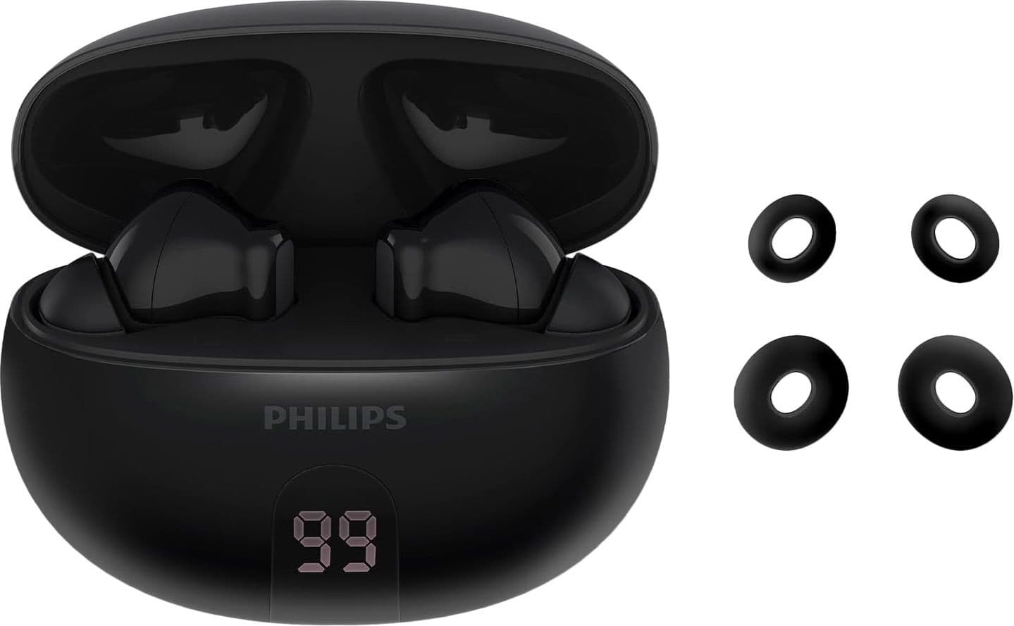 Philips TAT2520 Wireless Noise Cancelling Earbuds - Black, Black