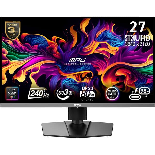 MSI MPG 272URX QD-OLED 67.3 cm (26.5") 3840 x 2160 pixels 4K Ultra HD QD-OLED 0.03 ms Black