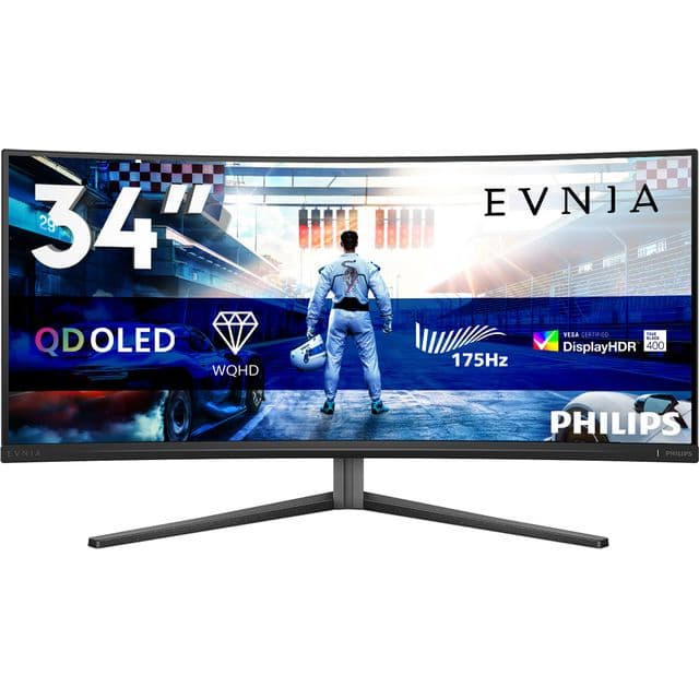Philips Evnia 6000 34M2C6500/00 computer monitor 86.4 cm (34") 3440 x 1440 pixels Wide Quad HD QD-OLED Grey