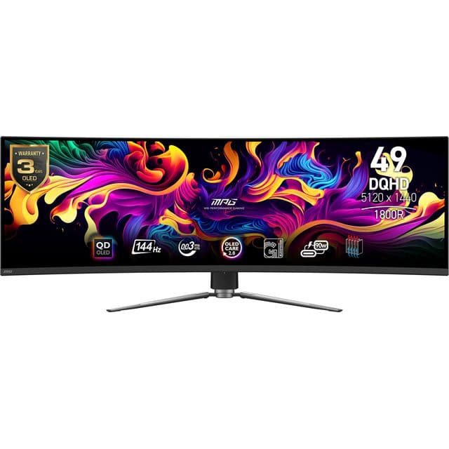 MSI MPG 491CQP QD-OLED computer monitor 124.5 cm (49") 5120 x 1440 pixels Dual WQHD Black