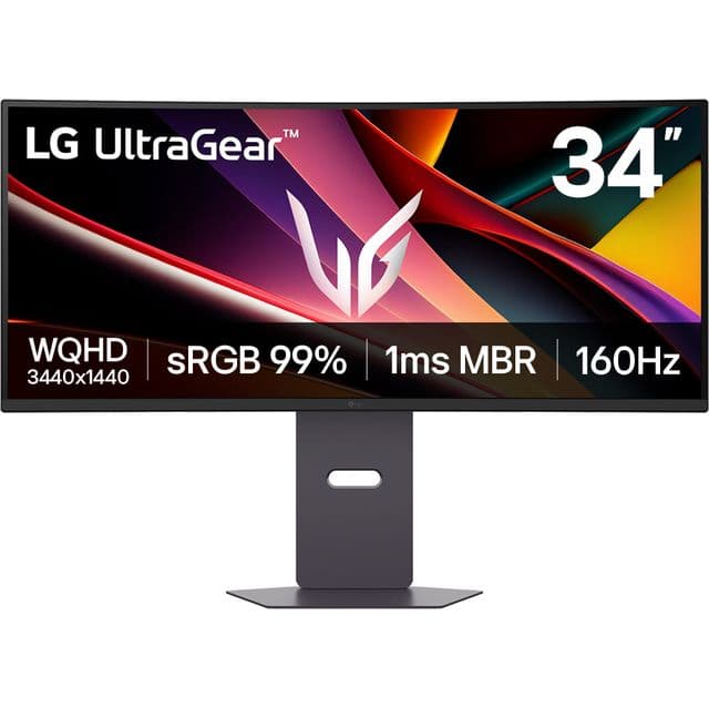 LG UltraGear™ G6 34G600A-B - 34-inch 160Hz WQHD Curved Gaming Monitor | 34-inch WQHD display / AMD FreeSync™ Premium