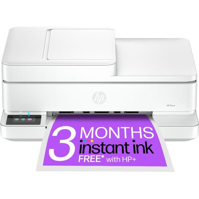 HP Envy 6530e Wireless All In One Inkjet Printer Includes 3 months of Instant Ink with HP+ - White