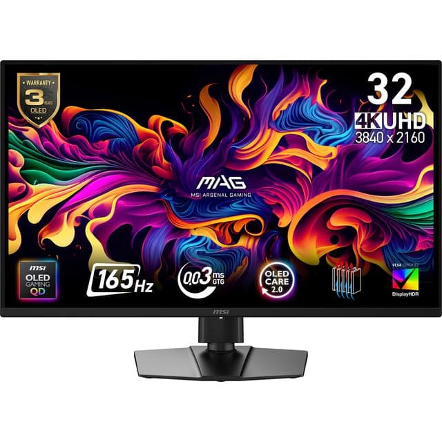 MSI MAG 322UP QD-OLED E16 80 cm (31.5") 3840 x 2160 pixels 4K Ultra HD QD-OLED 0.03 ms Black