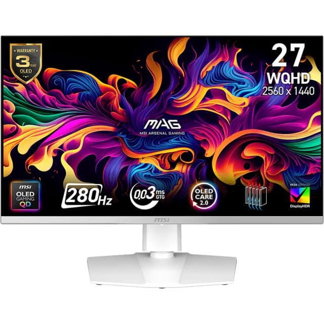 MSI MAG 272QPW QD-OLED X28 computer monitor 67.3 cm (26.5") 2560 x 1440 pixels Wide Quad HD White