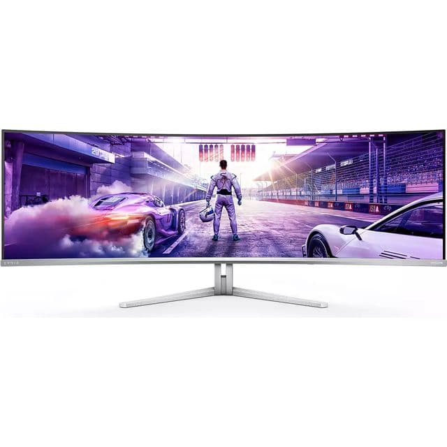 Philips Evnia 8000 49M2C8900L/00 48.9" Dual Quad HD 144Hz OLED Gaming Monitor with FreeSync™ Premium Pro - White / Silver