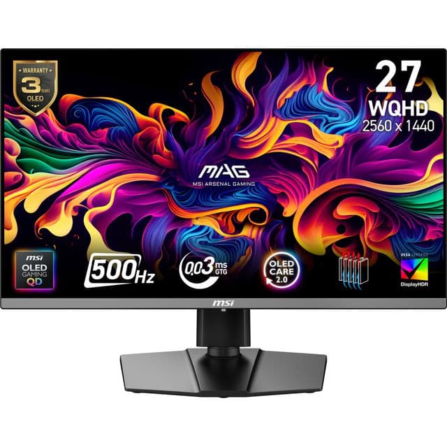 MSI MAG 272QP QD-OLED X50 computer monitor 67.3 cm (26.5") 2560 x 1440 pixels Wide Quad HD Black
