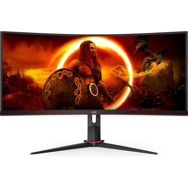 AOC G2 CU34G2XP computer monitor 86.4 cm (34") 3440 x 1440 pixels UltraWide Quad HD LED Black Red